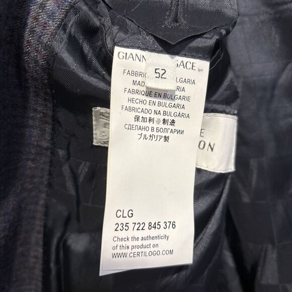 Versace Collection Sport Coat Blazer Jacket Navy Check Size 52 US 42 Virgin Wool - Picture 2 of 16